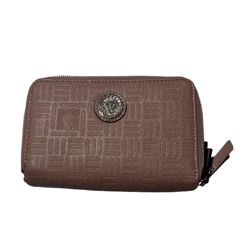 Anne Klein Dusty Rose / Rose Gold Double Checkbook Wallet EUC